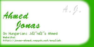 ahmed jonas business card